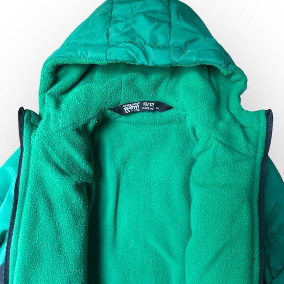 Operation Warm Quilted Color Block Boy’s Winter Jacket, Size 10/12, Green Black - Picture 5 of 8